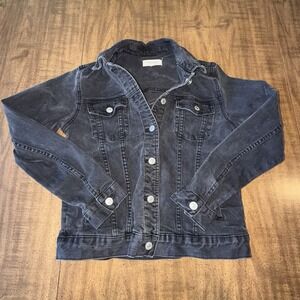 Pacsun Women's Black Denim Jacket Los Angeles Rainbow Embroidered‎ Pockets Small